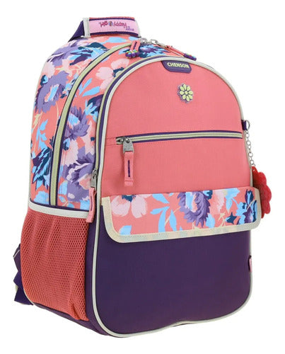 Mochila Chenson Grande Happy Girl Clear Multicolor Estampado