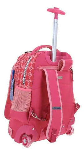 Mochila Chenson Con Ruedas Princesa Peach Mario Bros  Peam Azul Peam