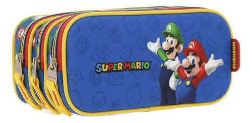 Lapicera Estuche Chenson Luigi Mario Bros Práctica Escolar Multicolor Estampado