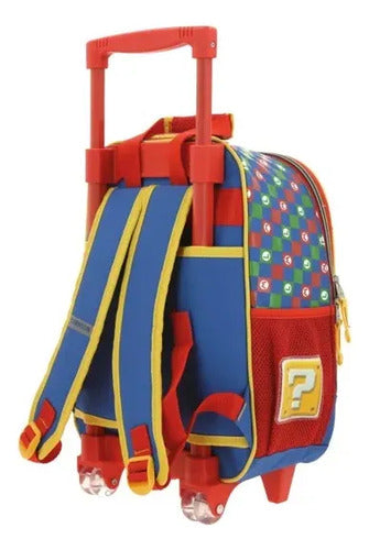 Mochila Chenson Ruedas Mediana Escolar Mario Bros Armin Azul Mb65970-9