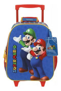 Mochila Chenson Ruedas Mediana Escolar Mario Bros Armin Azul Mb65970-9