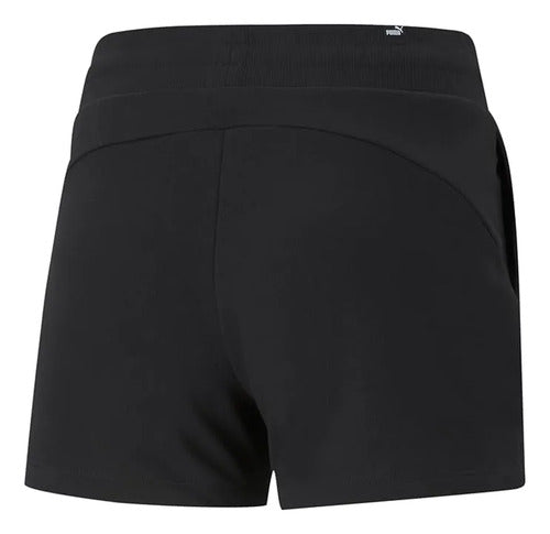Short Puma Ess 4 Swea Dama Tejido Suave Y Cómodo Negro Lisa Xs