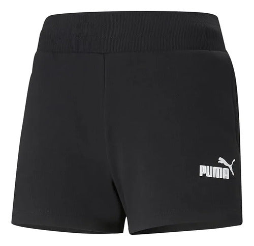 Short Puma Ess 4 Swea Dama Tejido Suave Y Cómodo Negro Lisa Xs