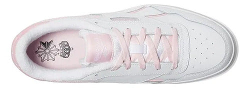 Tenis Reebok Court Advance Bold Dama Moda Actual Blanco Lisa 24.5 Mx