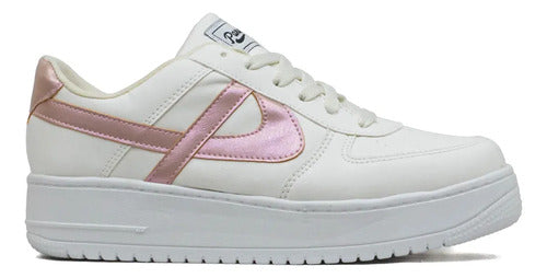 Tenis Panam Para Dama Urban Style  Moda En Tendencia Bicolor Lisa 25 Mx