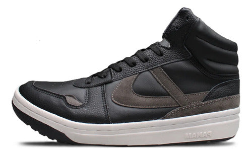 Tenis Bota Panam Topaz Indomable Unisex  Estilo Urbano Negro/gris Lisa 26 Mx