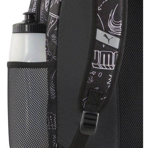 Mochila Puma Academy Backpack Unisex Print Casual Escolar Negro/estampado Lisa