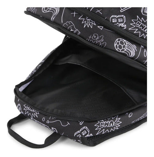 Mochila Puma Academy Backpack Unisex Print Casual Escolar Negro/estampado Lisa
