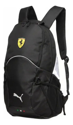Mochila Puma Ferrari 07003402 Icónica Scudería Negro Lisa