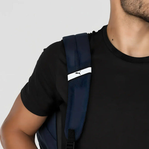 Mochila Puma Deck Backpack 07919108 Casual Urbana Azul Marino Lisa