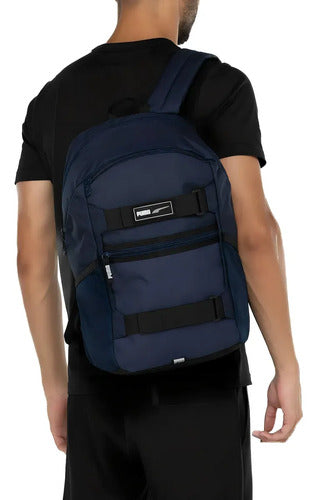 Mochila Puma Deck Backpack 07919108 Casual Urbana Azul Marino Lisa