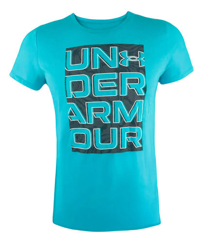 Playera Under Armour Mfo Classic Crew Graphic Q4 1357414417 Azul Lisa Xs