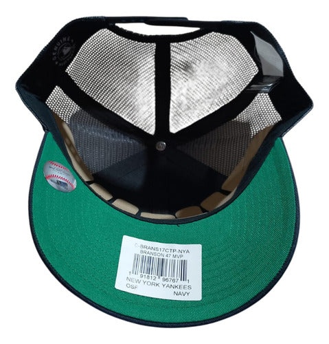 Gorra 47 Brand Branson New York Yankees, Estilo Único Azul Marino Unitalla Lisa