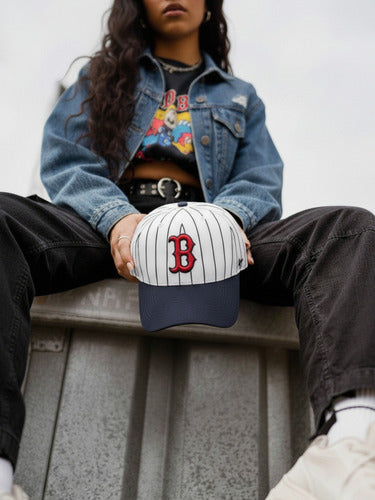 Gorra 47 Brand Pinstrip Boston Red Sox, Tela Suave Multicolor Unitalla Lisa
