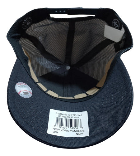 Gorra 47 Brand Branson New York Yankees, Cómoda Original Azul Marino Unitalla Lisa