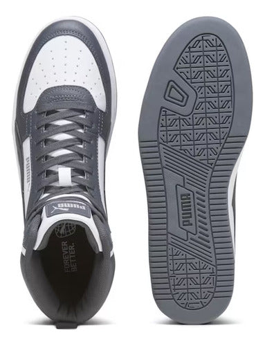 Tenis Tipo Bota Puma Caven 2.0 Mid Unisex 39229105 Cómodo Or Blanco Con Gris Oscuro Lisa 24 Mx
