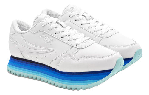 Tenis Fila Orbit Stripe 5rm02232147 Look Fresco Juvenil Blanco/azul Lisa 23 Mx