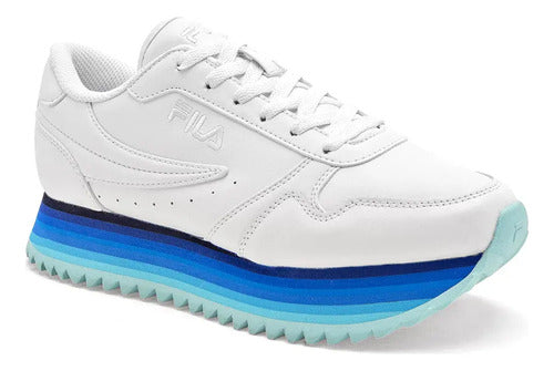 Tenis Fila Orbit Stripe 5rm02232147 Look Fresco Juvenil Blanco/azul Lisa 23 Mx