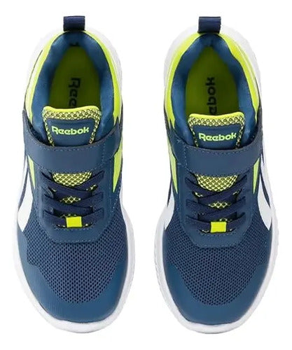 Tenis Reebok Rush Runner 5 Alt Niños 100074568 Súper Confort Azul Marino/ Limón Lisa 18 Mx