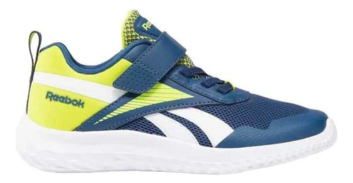 Tenis Reebok Rush Runner 5 Alt Niños 100074568 Súper Confort Azul Marino/ Limón Lisa 18 Mx