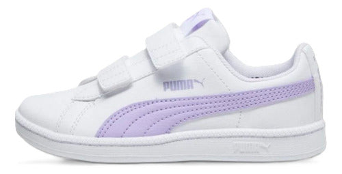 Tenis Puma Up V Infantil Niña 37360331 Ligero, Estilo Casual Blanco/violeta Lisa 15.5 Mx