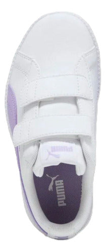 Tenis Puma Up V Infantil Niña 37360331 Ligero, Estilo Casual Blanco/violeta Lisa 15.5 Mx