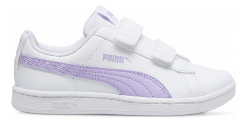 Tenis Puma Up V Infantil Niña 37360331 Ligero, Estilo Casual Blanco/violeta Lisa 15.5 Mx