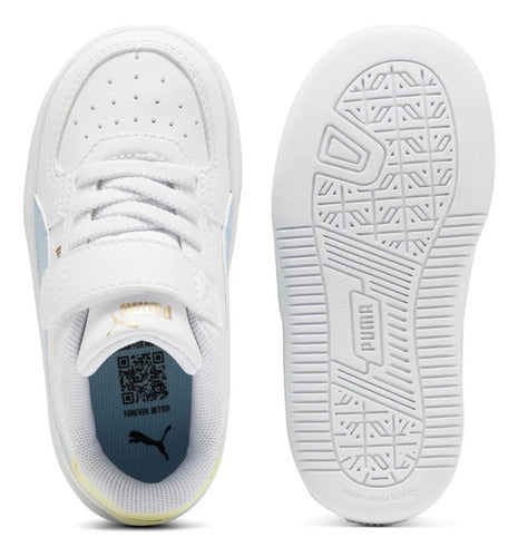 Tenis Puma Caven 2.0 Ac Infantil 39384160 Casuales Cómodos Blanco/azul Lisa 12 Mx