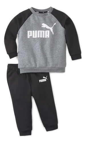 Conjunto Puma Minicats Ess Raglan Jogger Infantil 84614351 Negro/gris Lisa 2