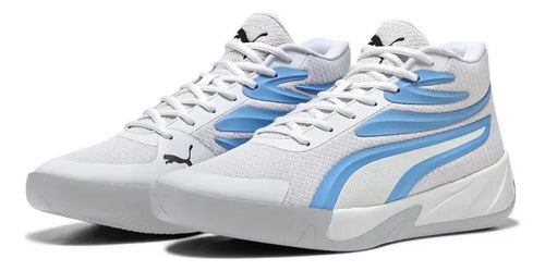 Tenis Puma Court Pro Caballero 31082909 Máxima Comodidad Blanco/azul Cielo Lisa 27.5 Mx
