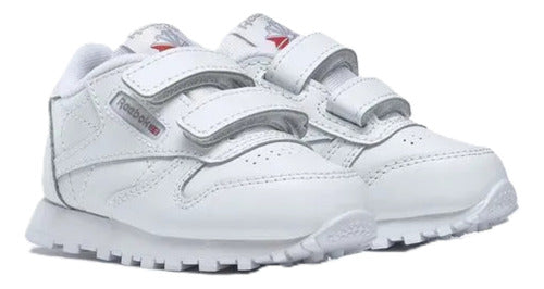 Tenis Reebok Classic Leather 2v Kids Unisex 100010355 Confortable Ajustable Blanco Lisa 10 Mx