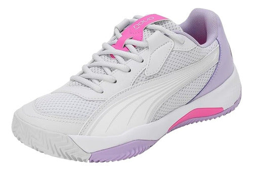 Tenis Puma Nova Court Wns Dama 10778701 Deportivo Confortable Gris Claro Lisa 25.5 Mx