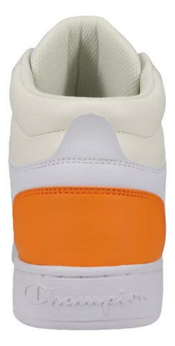 Tenis Bota Champion Court Hi Caballero Cas10286m Blanco/amarillo Urbano Moda Blanco Lisa 28 Mx