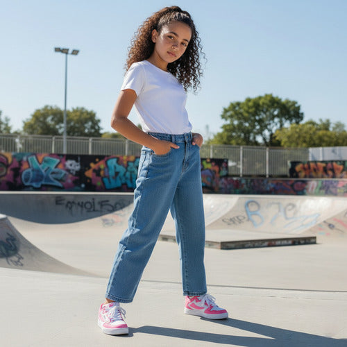 Tenis Fila Viskato Kids 3fm01886154 Casual Moda Original Blanco/rosa Lisa 17 Mx