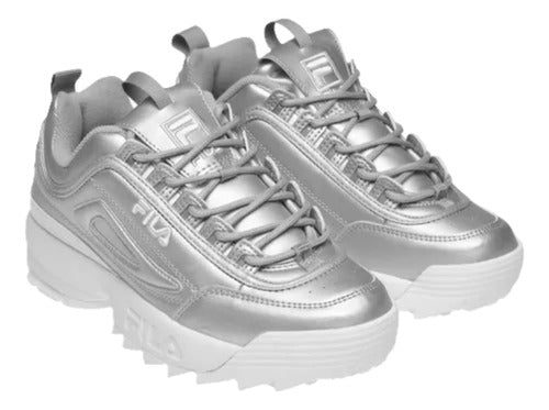 Tenis Fila Disruptor I I Premium Metallic Kids Plateado