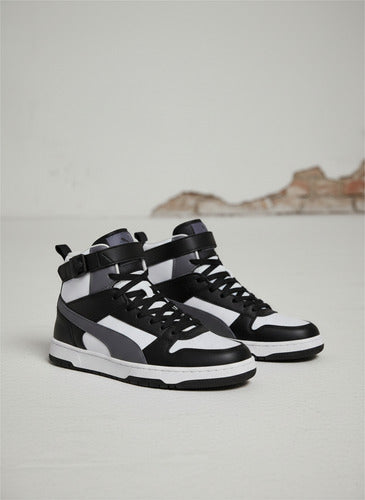 Tenis Tipo Bota Puma Rbd Game Caballero 38583932 Orig Moda Blanco/azul Lisa 28.5 Mx