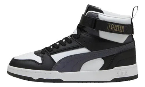 Tenis Tipo Bota Puma Rbd Game Caballero 38583932 Orig Moda Blanco/azul Lisa 28.5 Mx