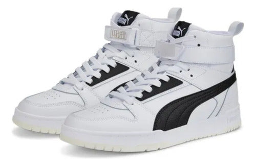 Tenis Tipo Bota Puma Rbd Game Caballero 38583901 Original Blanco Lisa 25 Mx