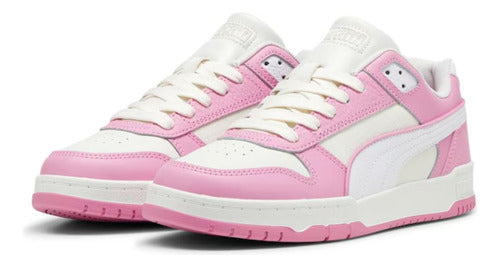Tenis Puma Rbd Game Low Dama 38637337 Casual Moda Original Blanco/rosa Lisa 24.5 Mx