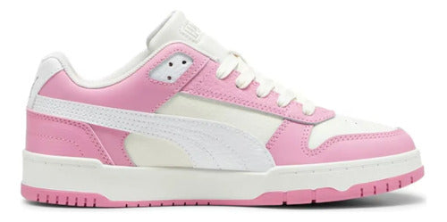 Tenis Puma Rbd Game Low Dama 38637337 Casual Moda Original Blanco/rosa Lisa 24.5 Mx