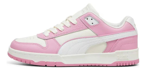 Tenis Puma Rbd Game Low Dama 38637337 Casual Moda Original Blanco/rosa Lisa 24.5 Mx