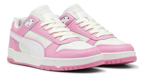Tenis Puma Rbd Game Low Dama 38637337 Casual Moda Original Blanco/rosa Lisa 24.5 Mx