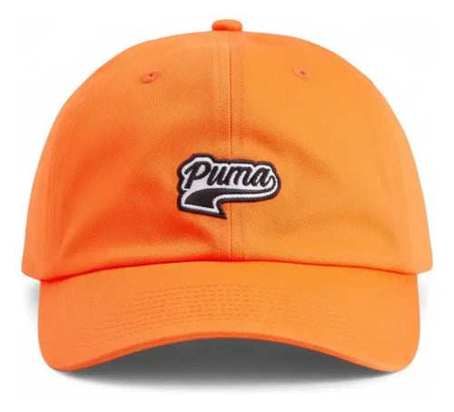 Gorra Puma Script Logo Unisex 02403205  Cómoda Original Moda Naranja Unitalla Lisa
