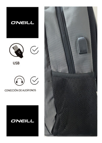 Mochila O Neill Unisex On5242grs Original Moda Gris Lisa