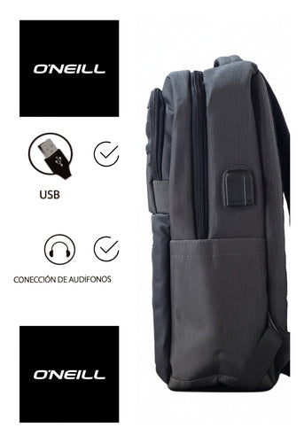 Mochila O Neill Unisex On5240oxf Original Moda Gris Lisa