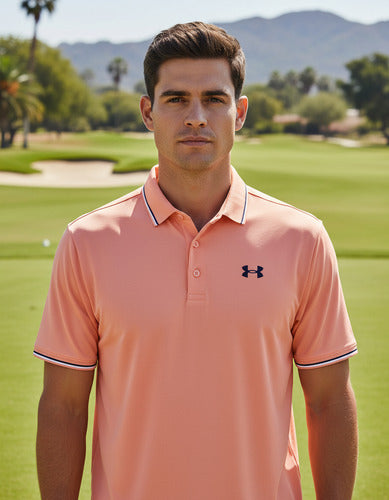 Camisa Under Armour Playoff 3.0rib Polo Caballero 1388156897 Coral Claro Lisa L