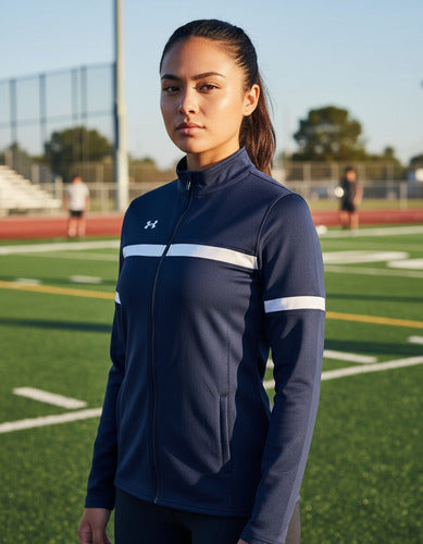 Chaqueta Under Armour Team Knit Wup Fz Dama 1376887410 Orig Xl Azul Oscuro Lisa
