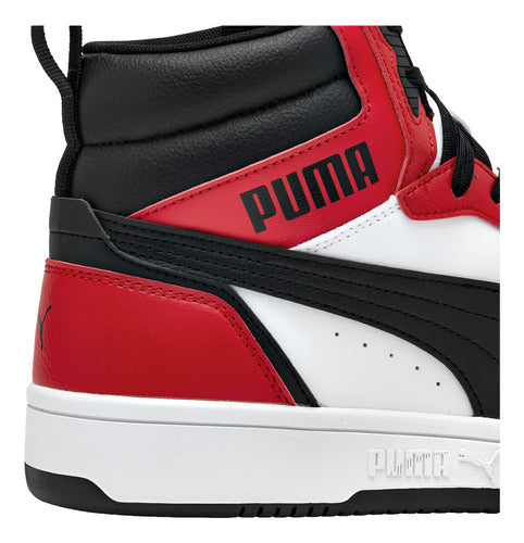 Tenis Tipo Bota Rebound V6 Mid Jr Rojo Cómodo Original Rojo Con Blanco/negro Lisa 25 Mx