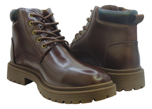 Bota Polo Hom020café Confortable Original Moda Café Liso 28 Mx