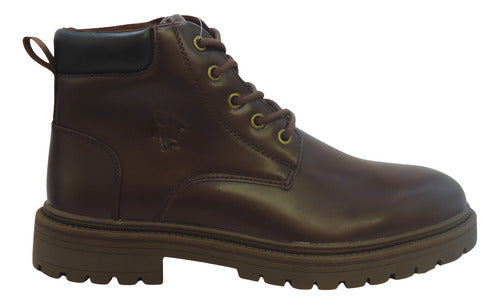 Bota Polo Hom020café Confortable Original Moda Café Liso 28 Mx